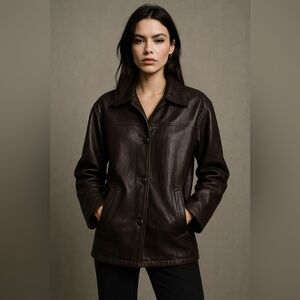 Roots Brown Leather Jacket